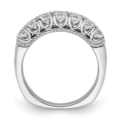 14K Weißgold 1,625 ct. laborgezüchteter Diamant VS/SI+ G+ doppelreihiger Modering