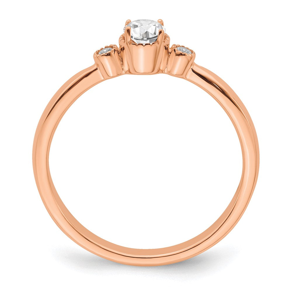 First Promise 14K Roségold 0,25 ct. Laborgezüchteter Diamant VS/SI+ G+ Komplett Petite Verlobungsring