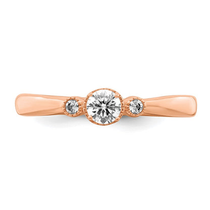 First Promise 14K Roségold 0,25 ct. Laborgezüchteter Diamant VS/SI+ G+ Komplett Petite Verlobungsring