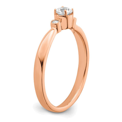 First Promise 14K Roségold 0,25 ct. Laborgezüchteter Diamant VS/SI+ G+ Komplett Petite Verlobungsring