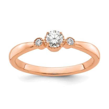 First Promise 14K Roségold 0,25 ct. Laborgezüchteter Diamant VS/SI+ G+ Komplett Petite Verlobungsring