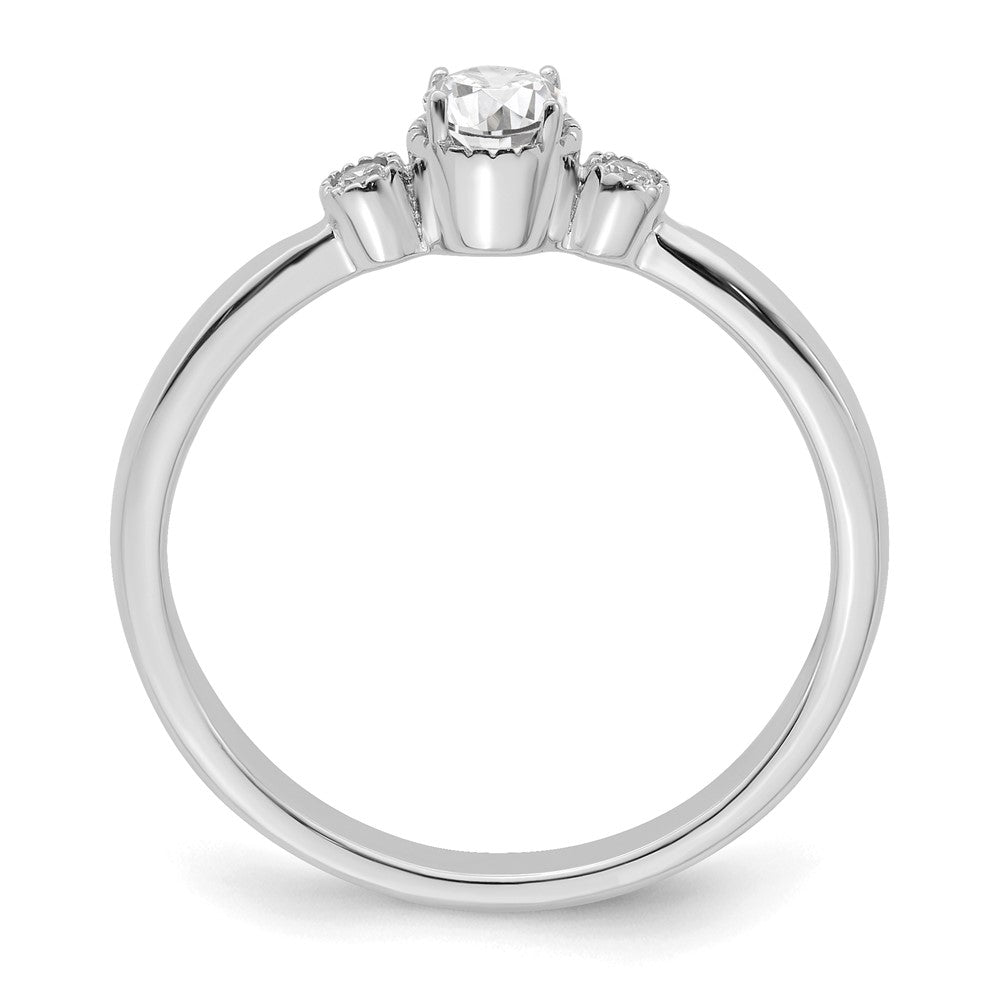 First Promise 14K Weißgold 0,25 ct. Laborgezüchteter Diamant VS/SI+ G+ Petit Verlobungsring