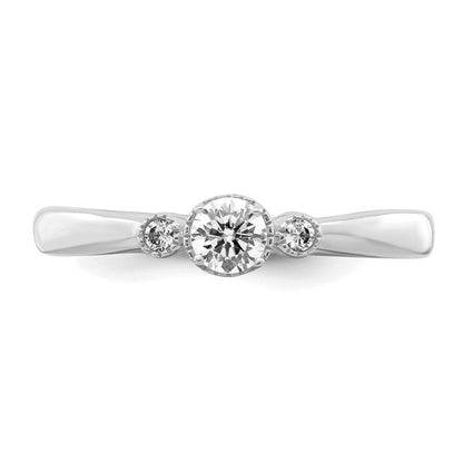 First Promise 14K Weißgold 0,25 ct. Laborgezüchteter Diamant VS/SI+ G+ Petit Verlobungsring