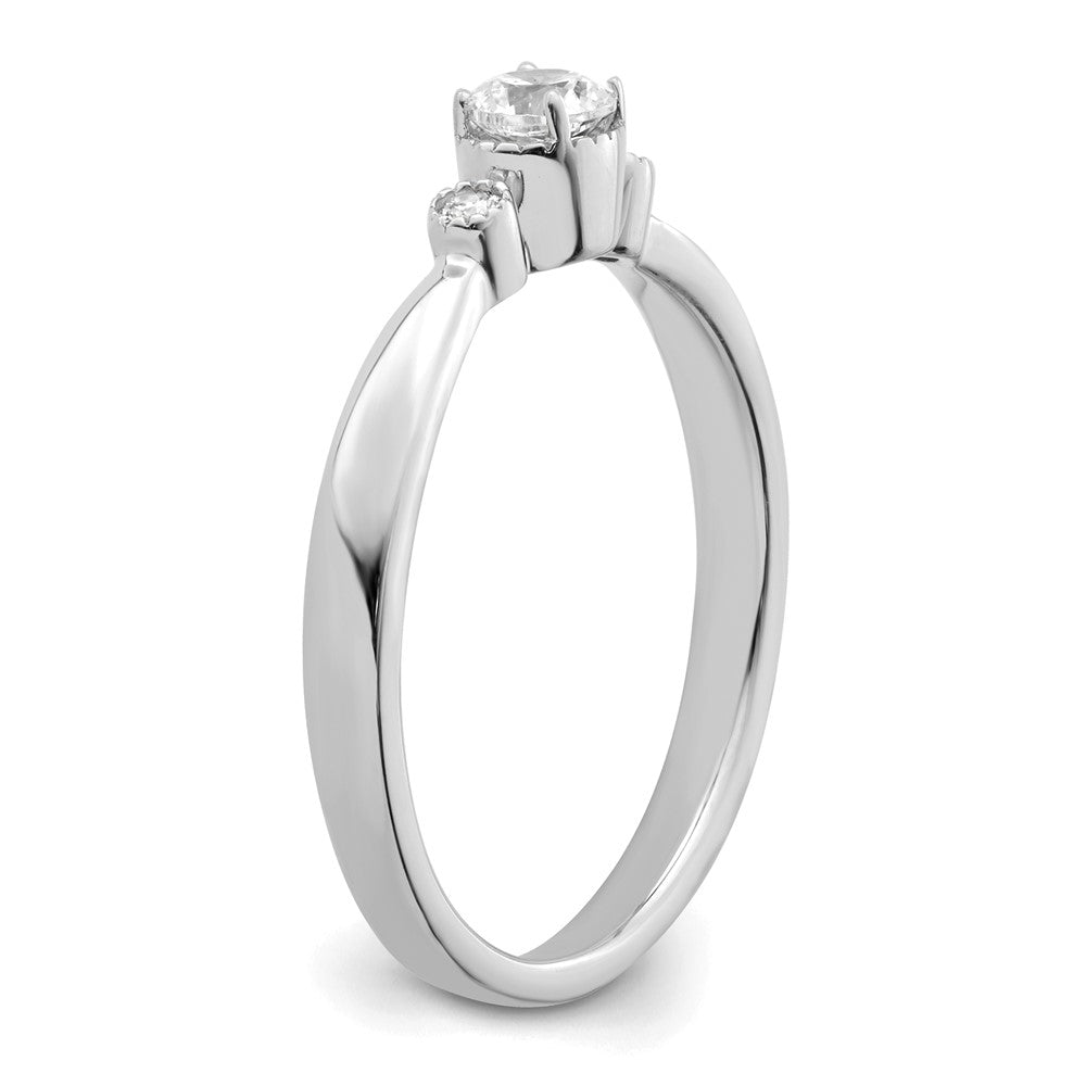 First Promise 14K Weißgold 0,25 ct. Laborgezüchteter Diamant VS/SI+ G+ Petit Verlobungsring