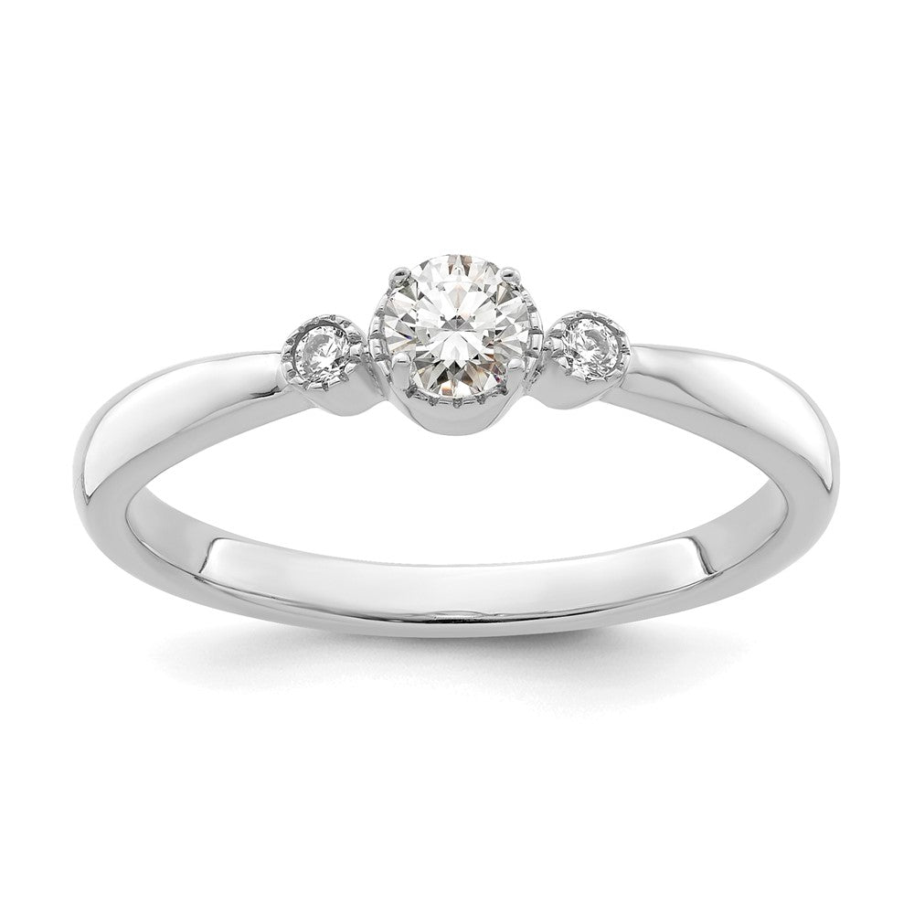 First Promise 14K Weißgold 0,25 ct. Laborgezüchteter Diamant VS/SI+ G+ Petit Verlobungsring