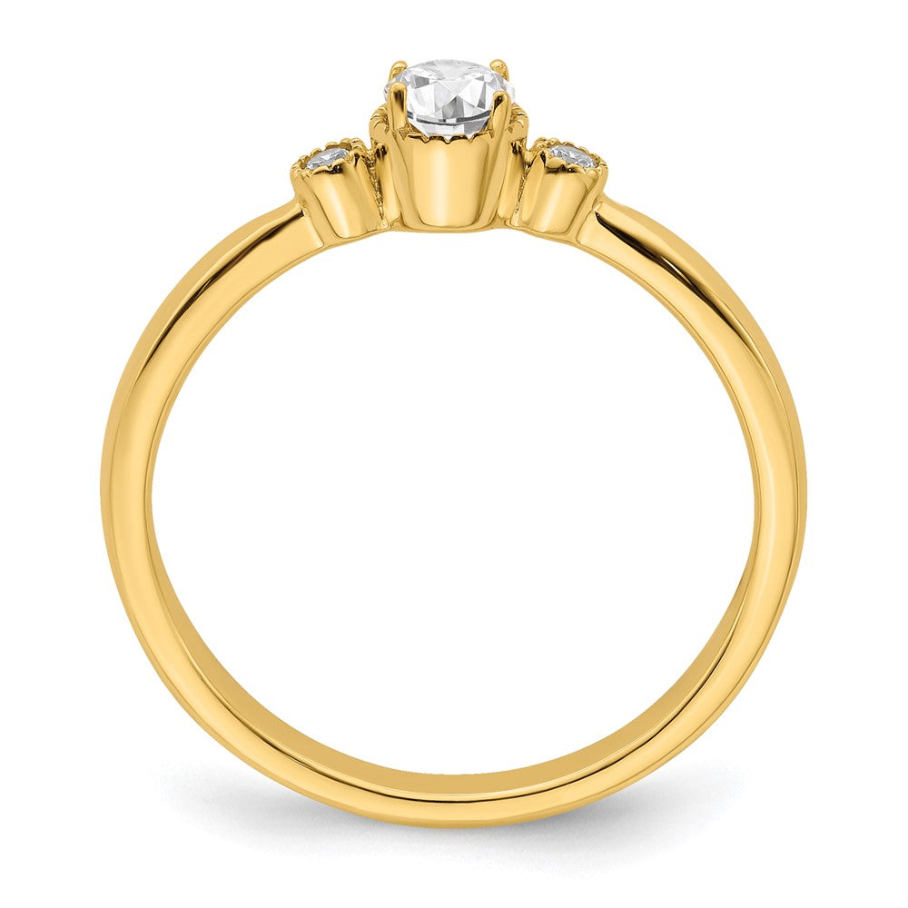 14K Gelbgold "First Promise" Petit-Verlobungsring mit 0,25 ct. Labor-gezüchtetem Diamant, VS/SI+ G+