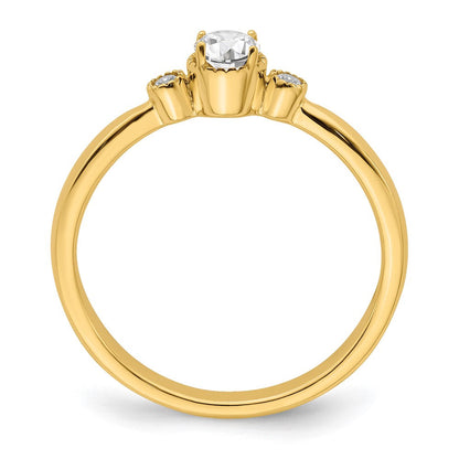 14K Gelbgold "First Promise" Petit-Verlobungsring mit 0,25 ct. Labor-gezüchtetem Diamant, VS/SI+ G+