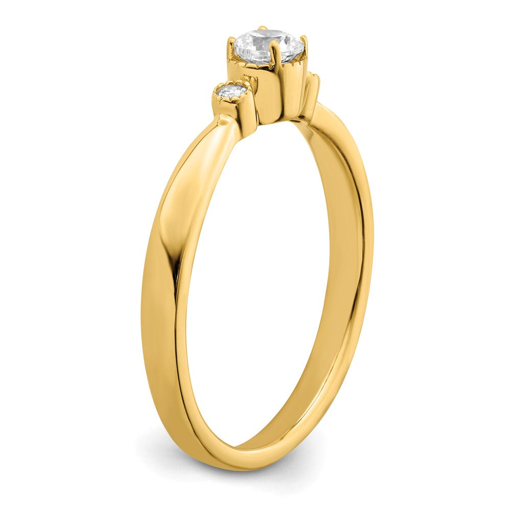14K Gelbgold "First Promise" Petit-Verlobungsring mit 0,25 ct. Labor-gezüchtetem Diamant, VS/SI+ G+