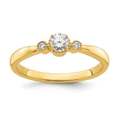 14K Gelbgold "First Promise" Petit-Verlobungsring mit 0,25 ct. Labor-gezüchtetem Diamant, VS/SI+ G+