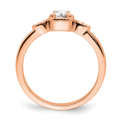 14K Roségold First Promise Lab Grown VS/SI+ G+ Diamant Rope Edge Comp Ring