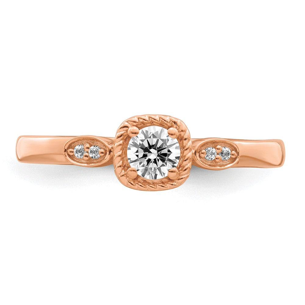 14K Roségold First Promise Lab Grown VS/SI+ G+ Diamant Rope Edge Comp Ring