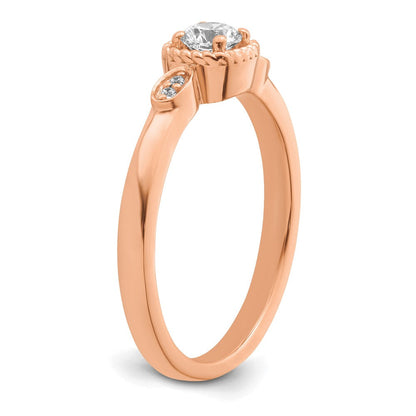14K Roségold First Promise Lab Grown VS/SI+ G+ Diamant Rope Edge Comp Ring