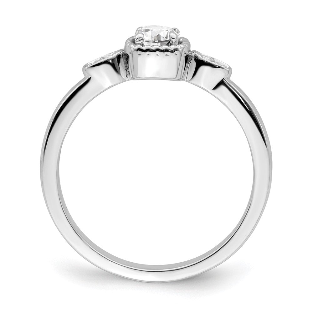 14K Weißgold Verlobungsring „Erstes Versprechen“ mit laborgezüchtetem Diamant VS/SI+ G+, Seilkante, Komposit-Fassung