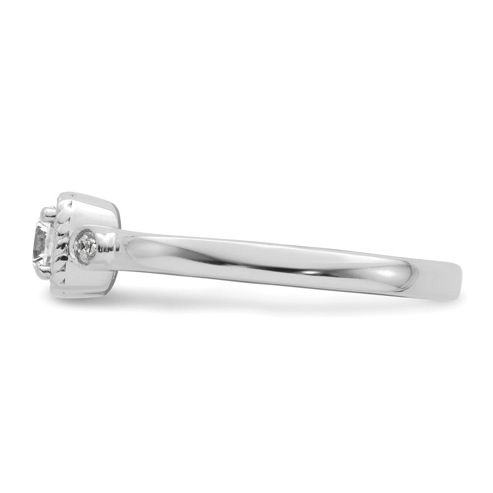 14K Weißgold Verlobungsring „Erstes Versprechen“ mit laborgezüchtetem Diamant VS/SI+ G+, Seilkante, Komposit-Fassung