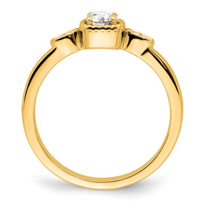 14K Gelbgold Erste-Versprechen-Verlobungsring mit im Labor gezüchteten VS/SI FGH Diamanten, petitem Seilkantendesign