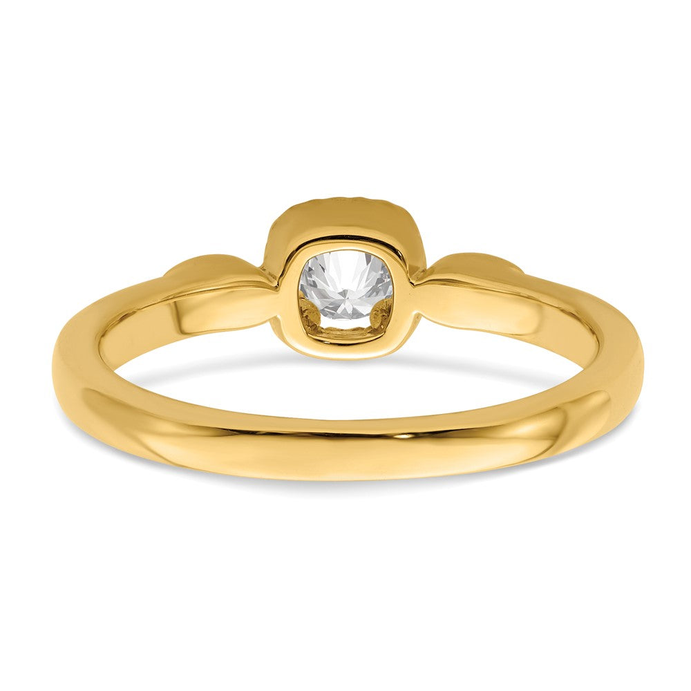 14K Gelbgold Erste-Versprechen-Verlobungsring mit im Labor gezüchteten VS/SI FGH Diamanten, petitem Seilkantendesign
