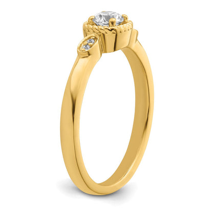 14K Gelbgold Erste-Versprechen-Verlobungsring mit im Labor gezüchteten VS/SI FGH Diamanten, petitem Seilkantendesign
