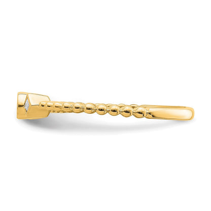 14K Gelbgold Gewellt Ehering Ring Petite 3-stone 1/15 Karat Rund Diamant Komplett Versprechen/ Verlobungsring