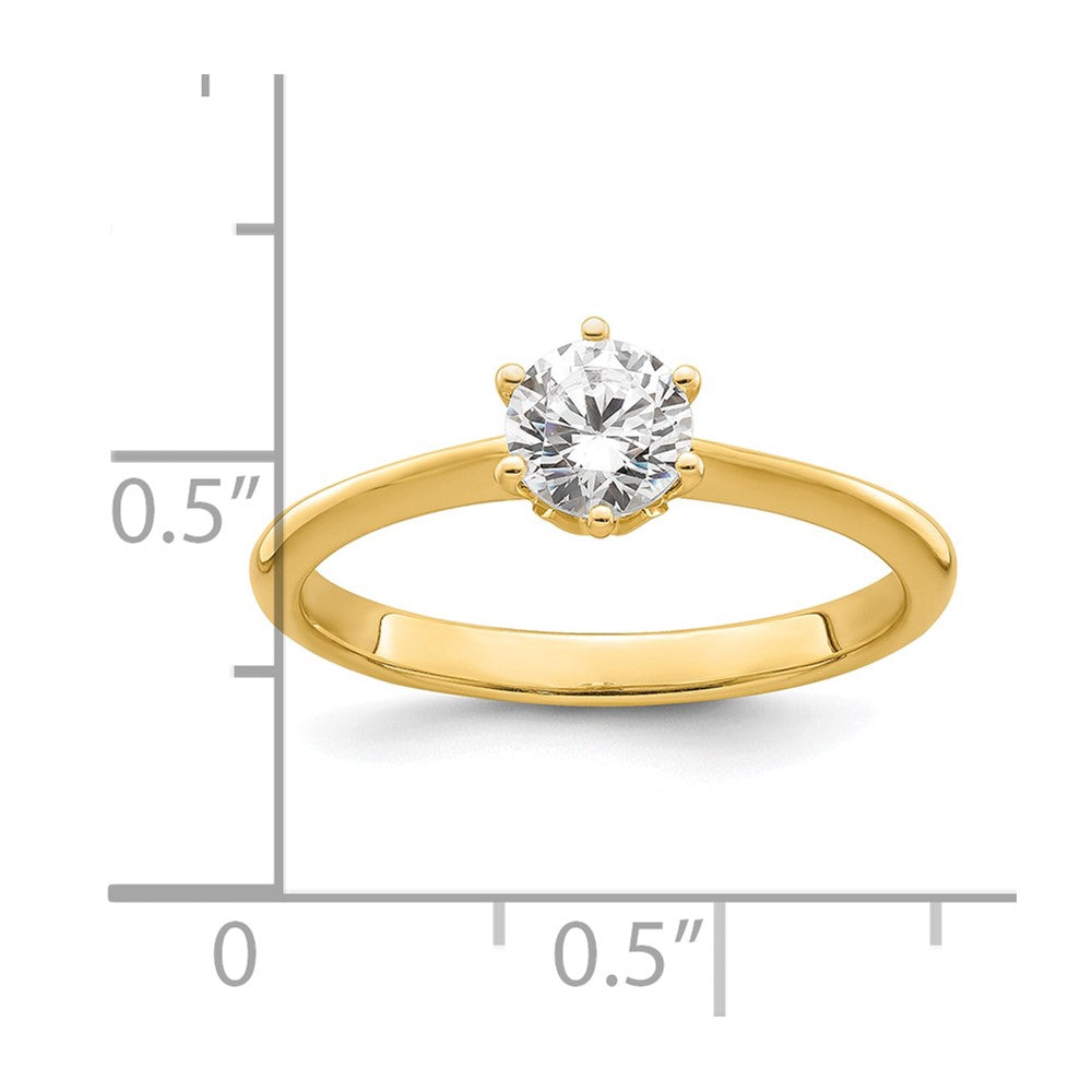 14K Gelbgold (holds 1/2 Karat (5.20 Mm) Rund) 4 Krappen Mit.01 Diamant Blatt Design Halbfassung Verlobungsring