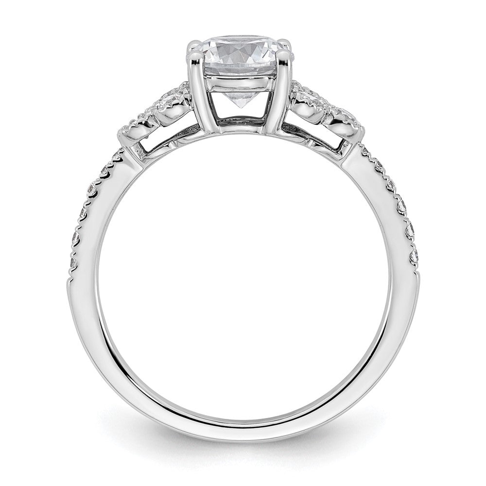 14K Weißgold Verlobungsring mit 0,2 ct. laborgezüchtetem Diamanten VS/SI+ G+, 1 ct. rundem Mittelstein