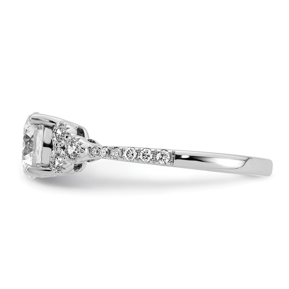 14K Weißgold Verlobungsring mit 0,2 ct. laborgezüchtetem Diamanten VS/SI+ G+, 1 ct. rundem Mittelstein