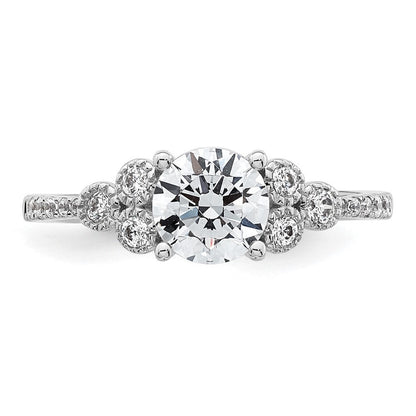 14K Weißgold Verlobungsring mit 0,2 ct. laborgezüchtetem Diamanten VS/SI+ G+, 1 ct. rundem Mittelstein