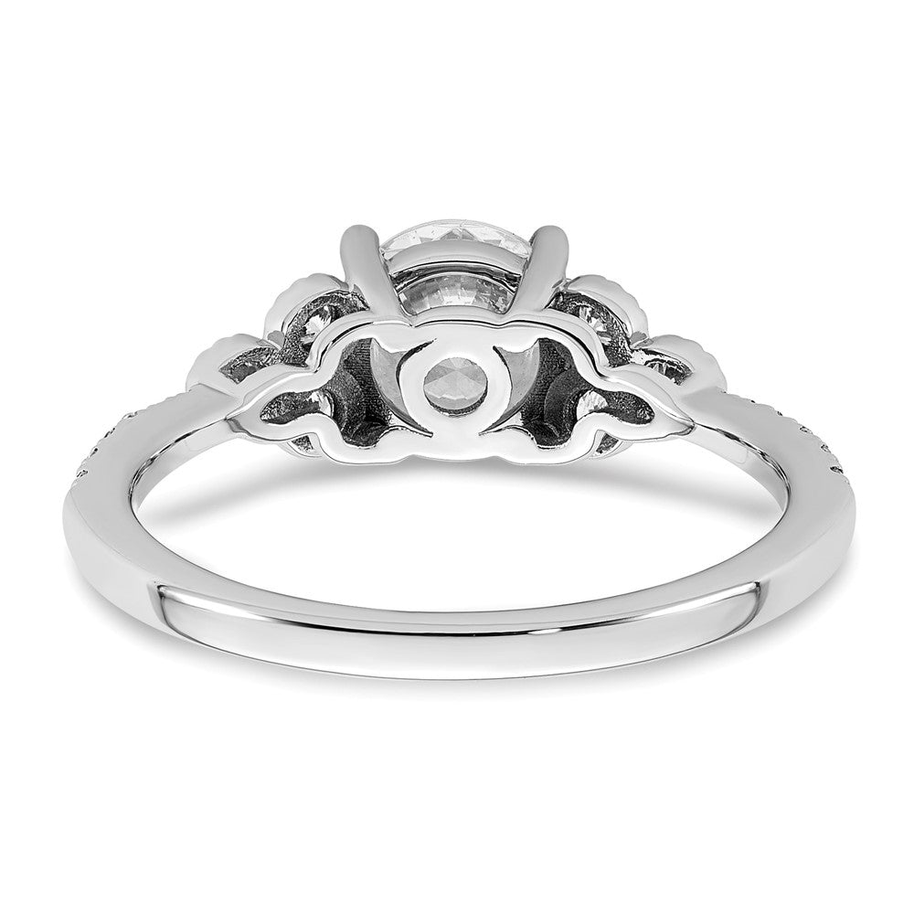 14K Weißgold Verlobungsring mit 0,2 ct. laborgezüchtetem Diamanten VS/SI+ G+, 1 ct. rundem Mittelstein