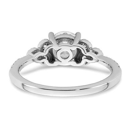 14K Weißgold Verlobungsring mit 0,2 ct. laborgezüchtetem Diamanten VS/SI+ G+, 1 ct. rundem Mittelstein
