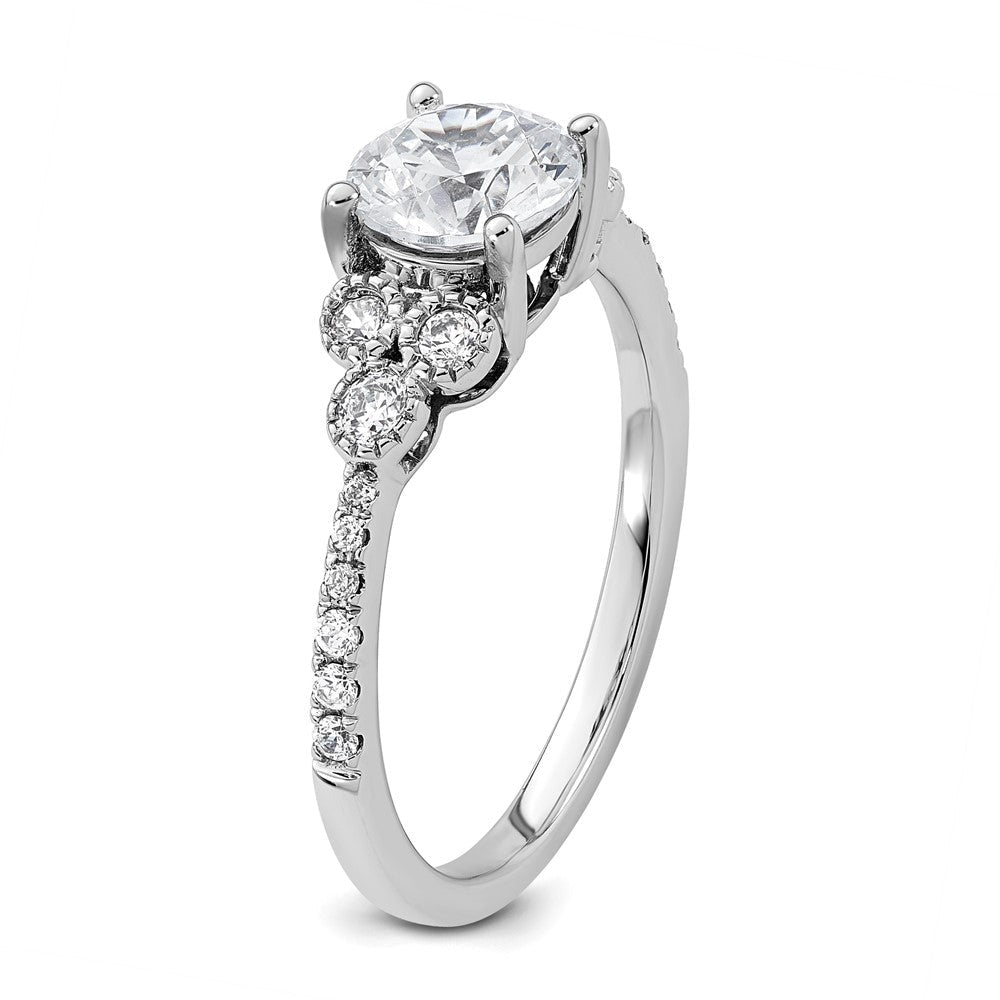 14K Weißgold Verlobungsring mit 0,2 ct. laborgezüchtetem Diamanten VS/SI+ G+, 1 ct. rundem Mittelstein