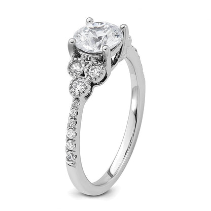 14K Weißgold Verlobungsring mit 0,2 ct. laborgezüchtetem Diamanten VS/SI+ G+, 1 ct. rundem Mittelstein