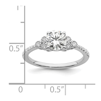 14K Weißgold Verlobungsring mit 0,2 ct. laborgezüchtetem Diamanten VS/SI+ G+, 1 ct. rundem Mittelstein