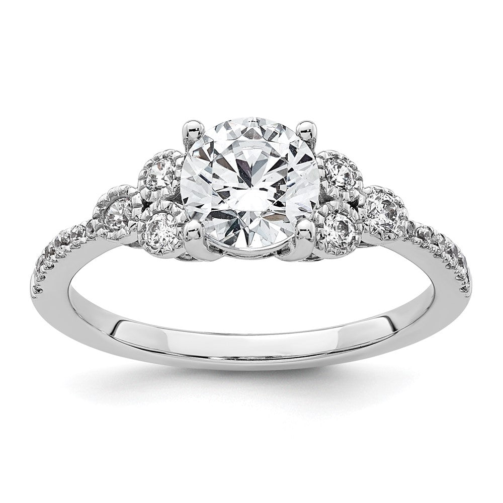 14K Weißgold Verlobungsring mit 0,2 ct. laborgezüchtetem Diamanten VS/SI+ G+, 1 ct. rundem Mittelstein
