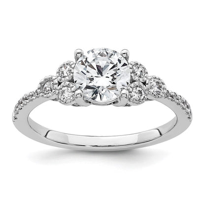14K Weißgold Verlobungsring mit 0,2 ct. laborgezüchtetem Diamanten VS/SI+ G+, 1 ct. rundem Mittelstein