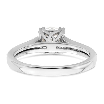 14K Weißgold (holds 1 Karat (6.5mm) Rund Mittig) 1/5 Karat Diamant Halbfassung Verlobungsring