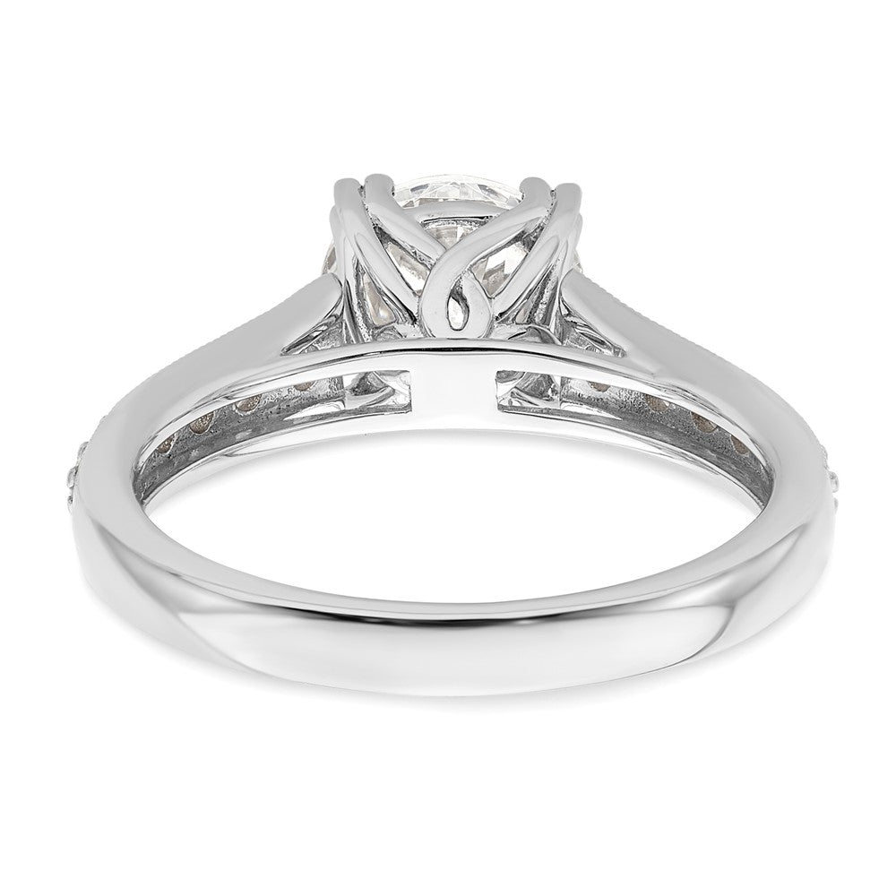 14K Weißgold (holds 1.5 Karat (7.5mm) Rund Mittig) 1/3 Karat Diamant Halbfassung Verlobungsring
