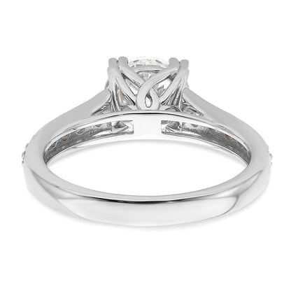 14K Weißgold (holds 1.5 Karat (7.5mm) Rund Mittig) 1/3 Karat Diamant Halbfassung Verlobungsring