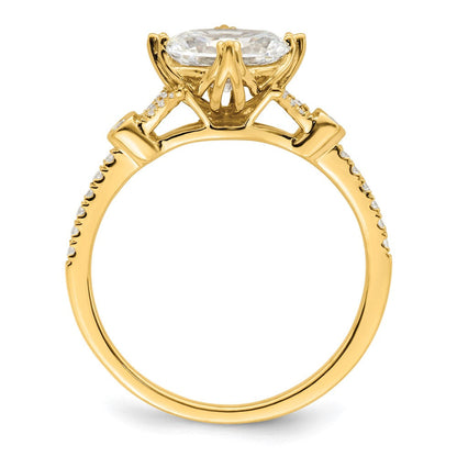 14K Gelbgold (holds 1 Karat (8.00x6.1mm) Oval Mittig) 1/8 Diamant Halbfassung Verlobungsring