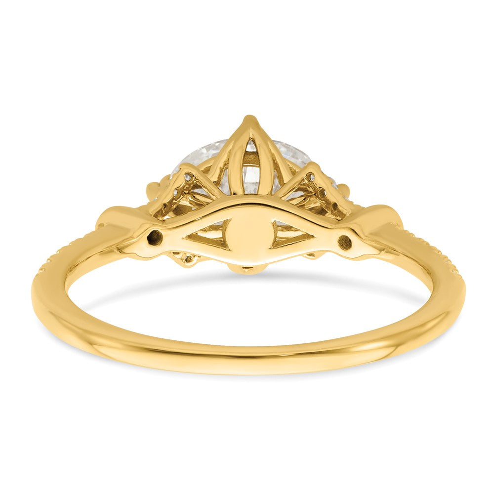 14K Gelbgold (holds 1 Karat (8.00x6.1mm) Oval Mittig) 1/8 Diamant Halbfassung Verlobungsring