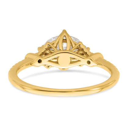 14K Gelbgold (holds 1 Karat (8.00x6.1mm) Oval Mittig) 1/8 Diamant Halbfassung Verlobungsring