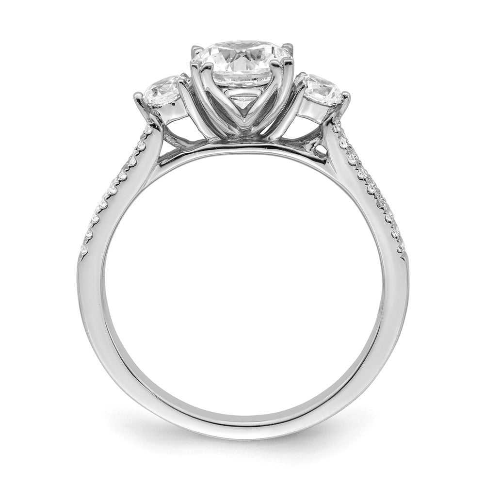 14K Weißgold Verlobungsring mit 1 ct. rundem Center und 0,375 ct. laborgezüchteten Diamanten VS/SI+ G+