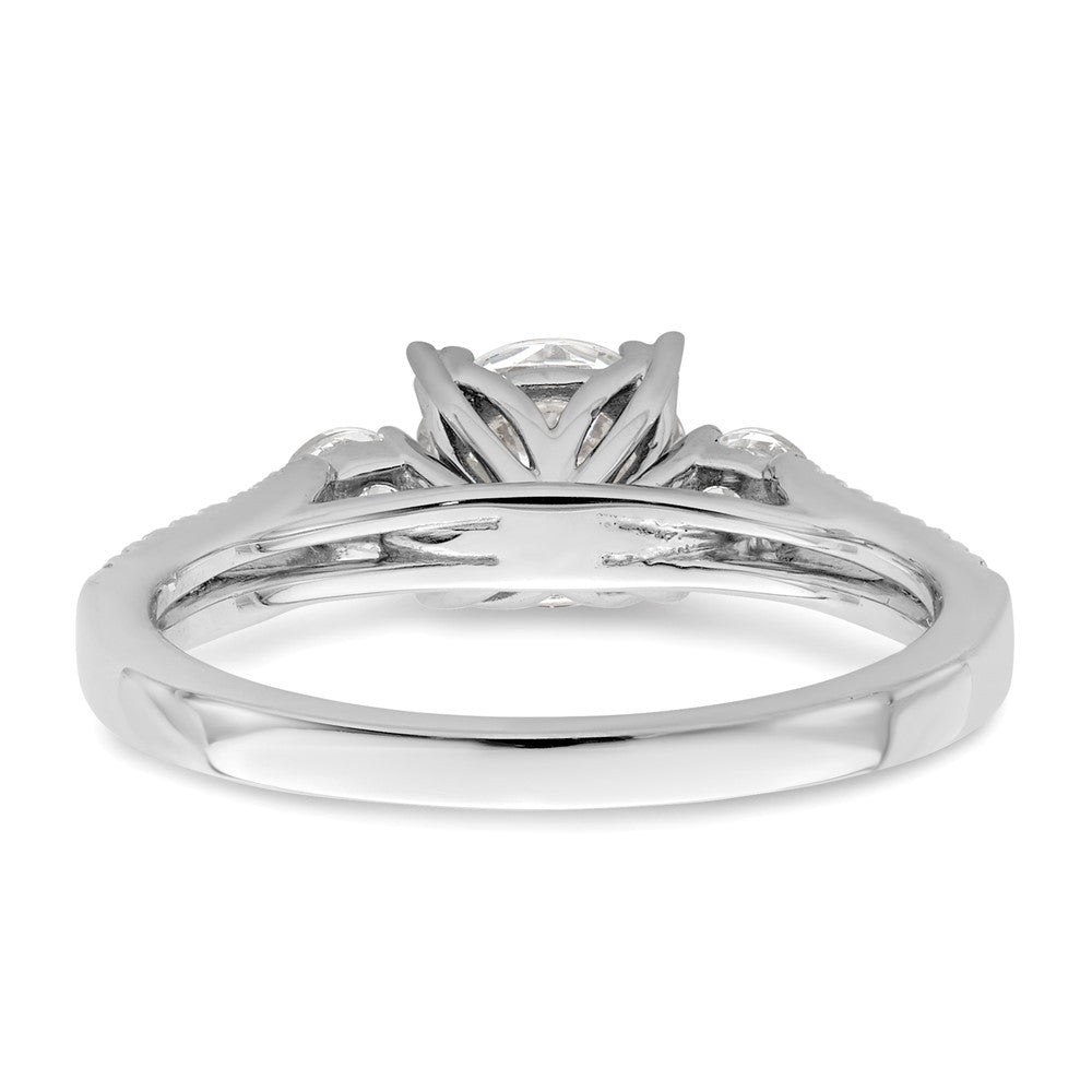 14K Weißgold Verlobungsring mit 1 ct. rundem Center und 0,375 ct. laborgezüchteten Diamanten VS/SI+ G+