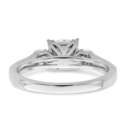 14K Weißgold Verlobungsring mit 1 ct. rundem Center und 0,375 ct. laborgezüchteten Diamanten VS/SI+ G+