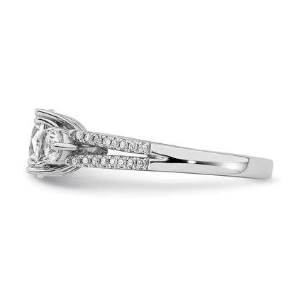 14K Weißgold Verlobungsring mit im Labor gezüchteten Diamanten, VS/SI FGH