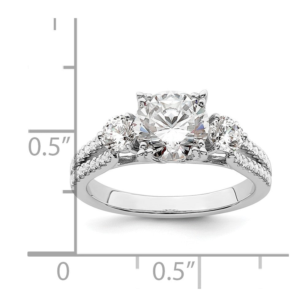 14K Weißgold Verlobungsring mit im Labor gezüchteten Diamanten, VS/SI FGH
