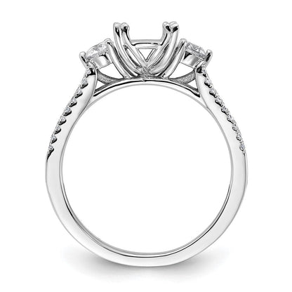 14K Weißgold Verlobungsring mit 0,375 ct. im Labor gezüchteten Diamanten VS/SI+ G+ und 1 ct. ovalem Mittelstein