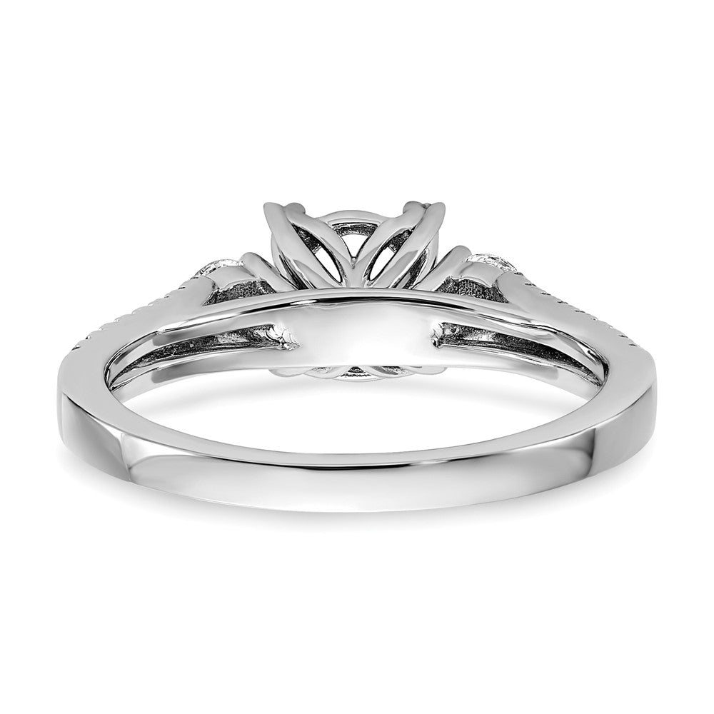 14K Weißgold Verlobungsring mit 0,375 ct. im Labor gezüchteten Diamanten VS/SI+ G+ und 1 ct. ovalem Mittelstein