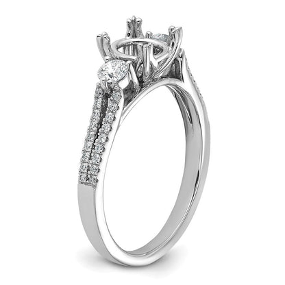 14K Weißgold Verlobungsring mit 0,375 ct. im Labor gezüchteten Diamanten VS/SI+ G+ und 1 ct. ovalem Mittelstein