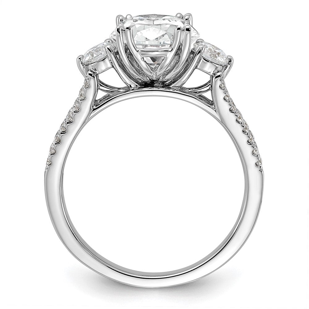 14K Weißgold Verlobungsring mit ovalem 1,5 ct. Diamant-Mittelstein, laborgezüchtet, und 0,5 ct. Diamanten VS/SI+ G+