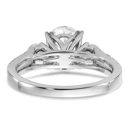 14K Weißgold Verlobungsring mit ovalem 1,5 ct. Diamant-Mittelstein, laborgezüchtet, und 0,5 ct. Diamanten VS/SI+ G+