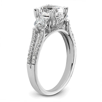 14K Weißgold Verlobungsring mit ovalem 1,5 ct. Diamant-Mittelstein, laborgezüchtet, und 0,5 ct. Diamanten VS/SI+ G+